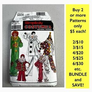 Simplicity 9806 sewing pattern - Kids Clown Costume Pattern - Cut